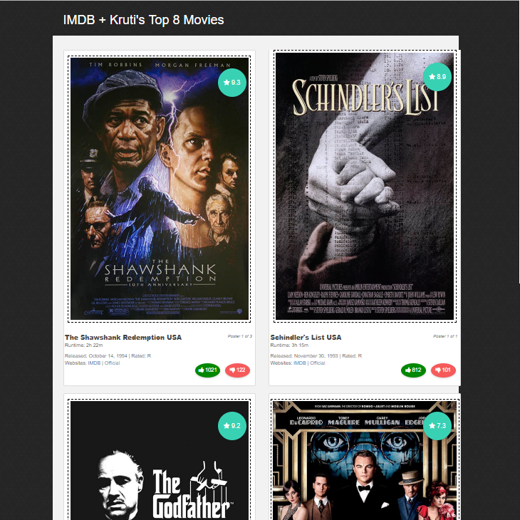IMBD Top 8 Movies